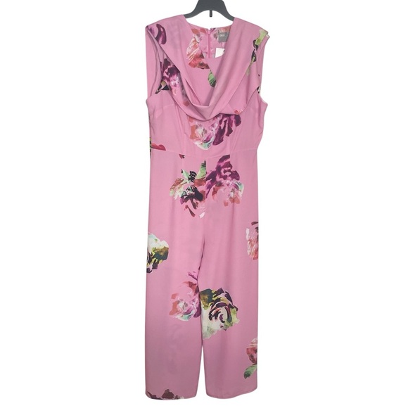 ASOS Vibrant Pink Floral Print Jumpsuit sz 8 - Picture 1 of 7
